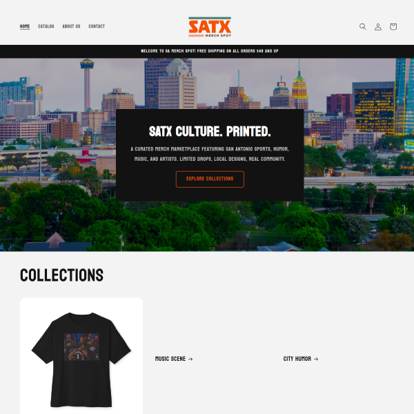 SATX Merch Spot website