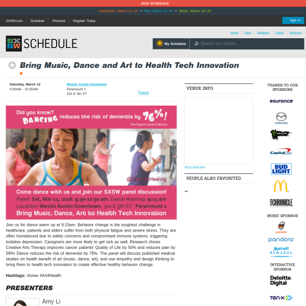 Bring Music, Dance and Art to Health Tech Innovation