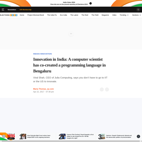 Innovation in India: A computer scientist has co-created a programming language in Bengaluru