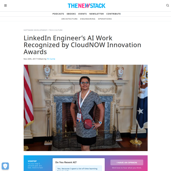 LinkedIn Engineer's AI Work Recognized by CloudNOW Innovation Awards - The New Stack