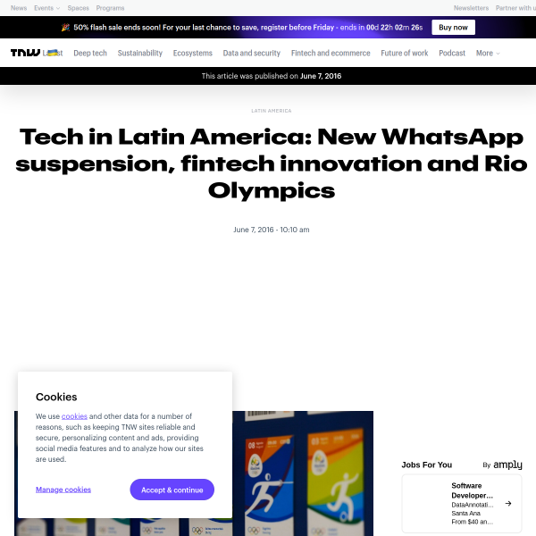 Tech in Latin America: New WhatsApp suspension, fintech innovation and Rio Olympics