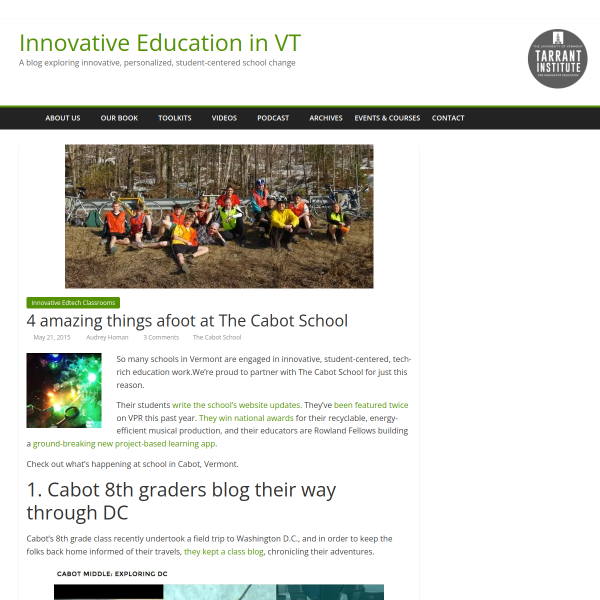 4 amazing things afoot at The Cabot School - Innovation: Education