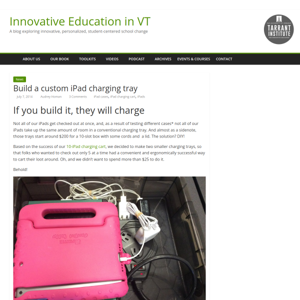 Build a custom iPad charging tray - Innovation: Education