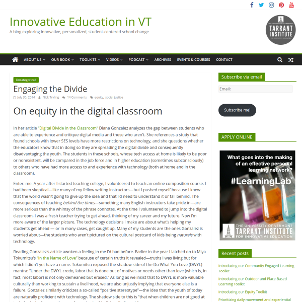 Engaging the Divide - Innovation: Education
