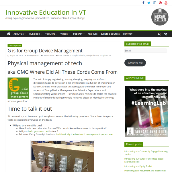 G is for Group Device Management - Innovation: Education