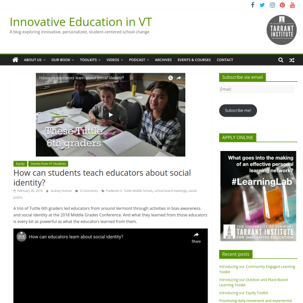 How can students teach educators about social identity? - Innovation: Education