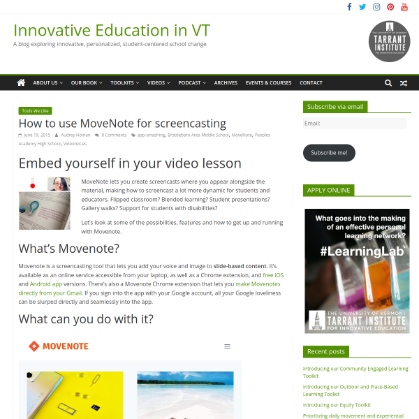 How to use MoveNote for screencasting - Innovation: Education