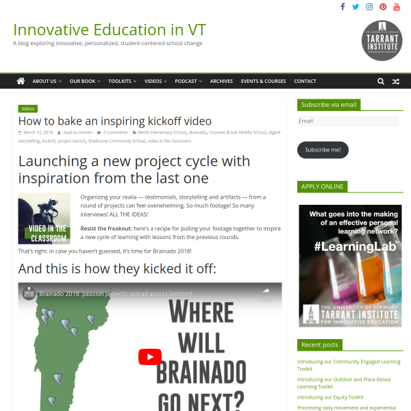 How to bake an inspiring kickoff video - Innovation: Education