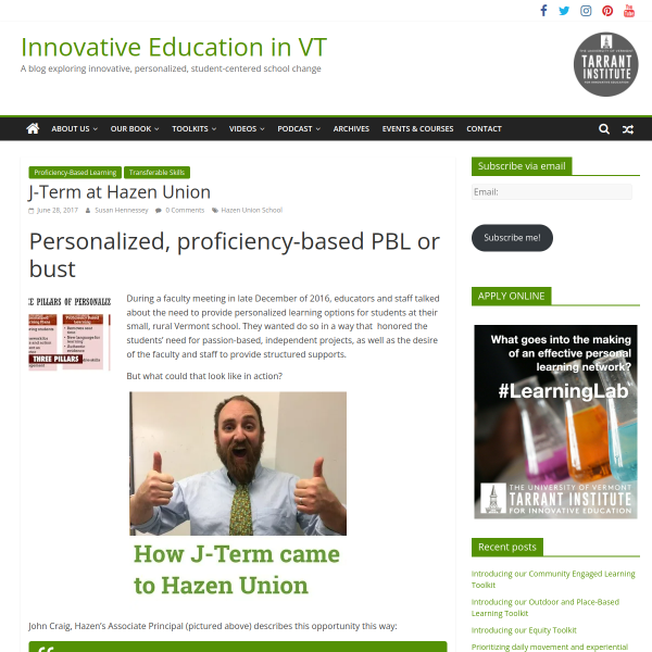 J-Term at Hazen Union - Innovation: Education