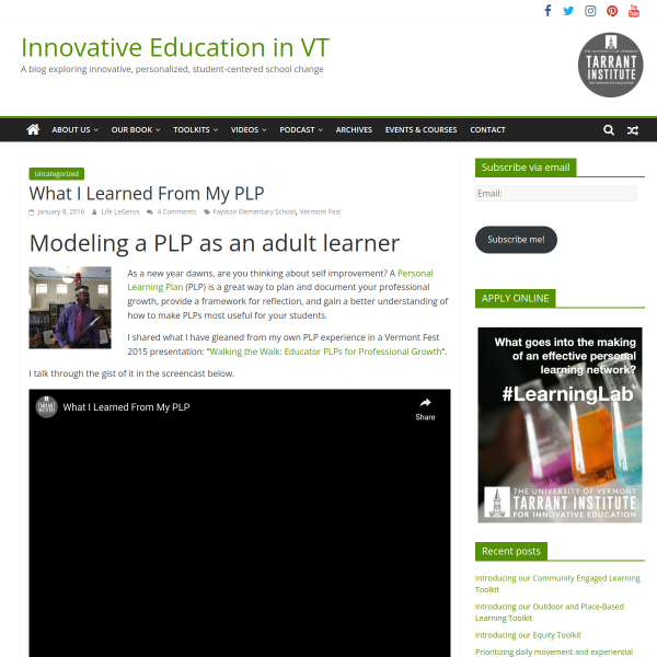 What I Learned From My PLP - Innovation: Education