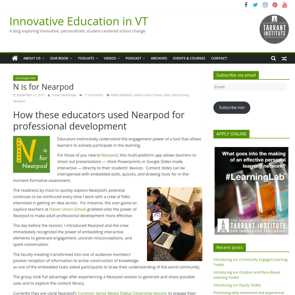 N is for Nearpod - Innovation: Education