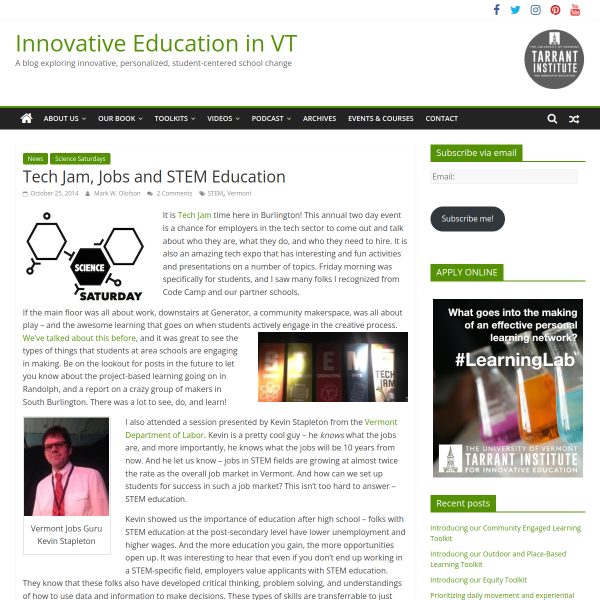 Tech Jam, Jobs and STEM Education - Innovation: Education