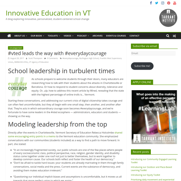 #vted leads the way with #everydaycourage - Innovation: Education