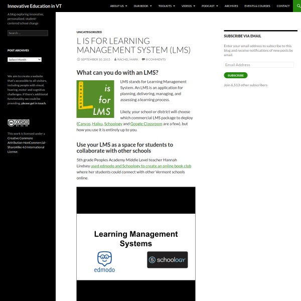 L is for Learning Management System (LMS) - Innovation: Education