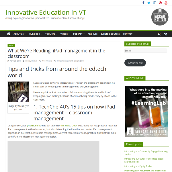 What We're Reading: iPad management in the classroom - Innovation: Education