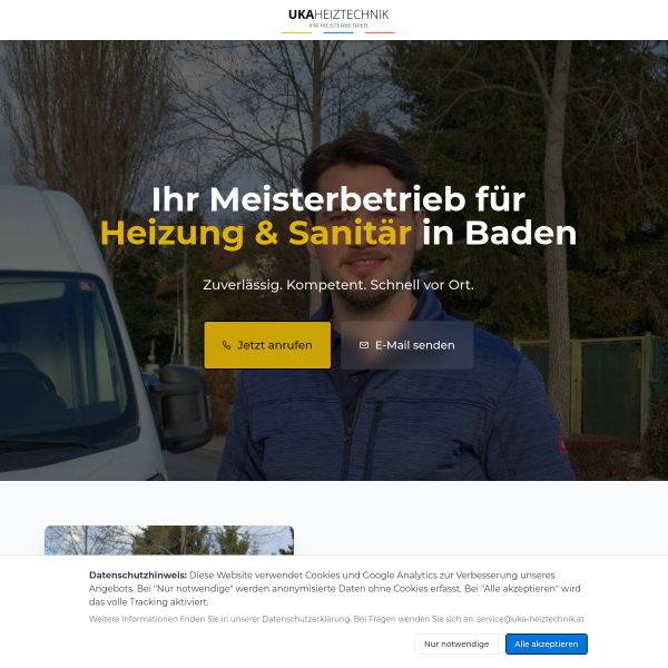 Website von UKA Heiztechnik – Website-Relaunch und Google Ads Projekt von Andreas Binder