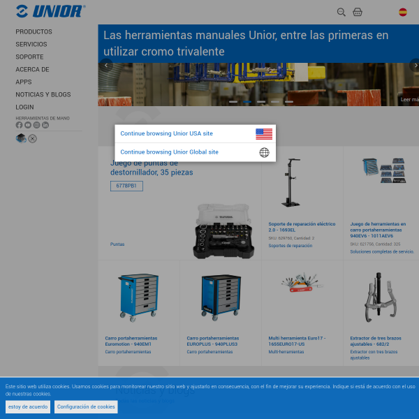 Vista mini Web: https://uniortools.com/es/