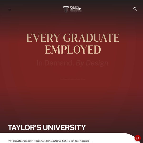 Taylor's University website preview