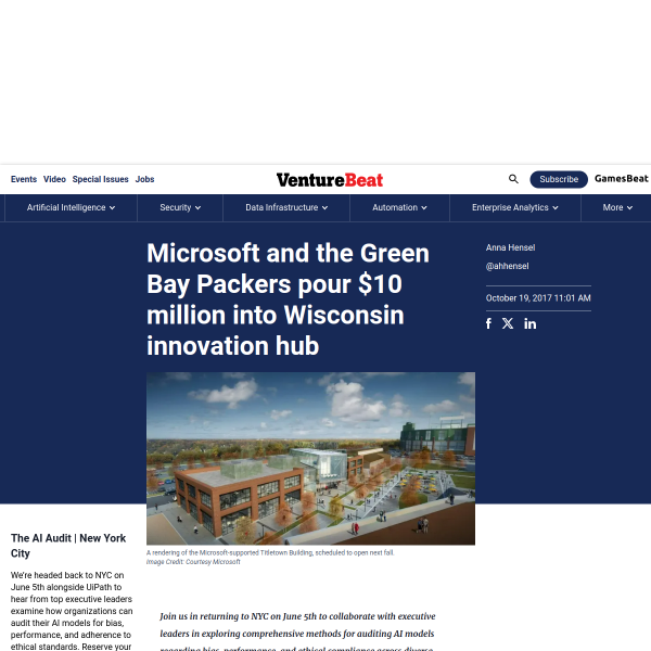 Microsoft and the Green Bay Packers pour $10 million into Wisconsin innovation hub