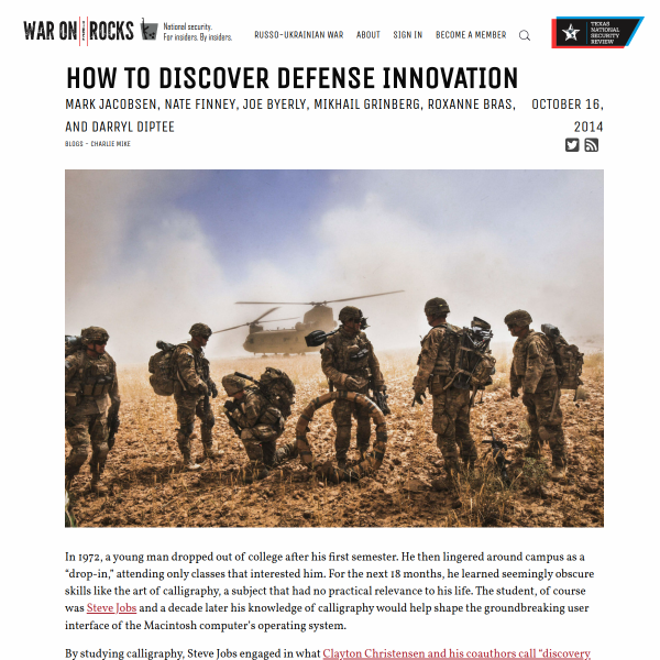 How to Discover Defense Innovation - War on the Rocks