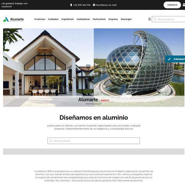 Vista mini Web: https://www.alumarte.com