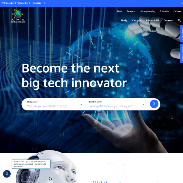 Asia Pacific University (APU) website preview