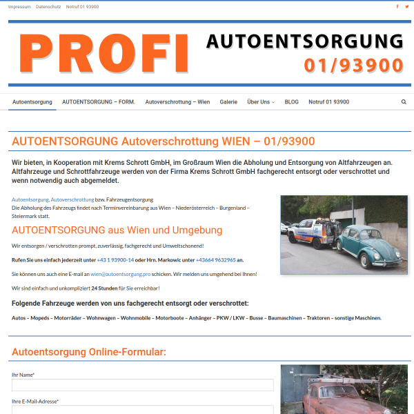 Read more about: Gratis Autoentsorgung Profi Wien