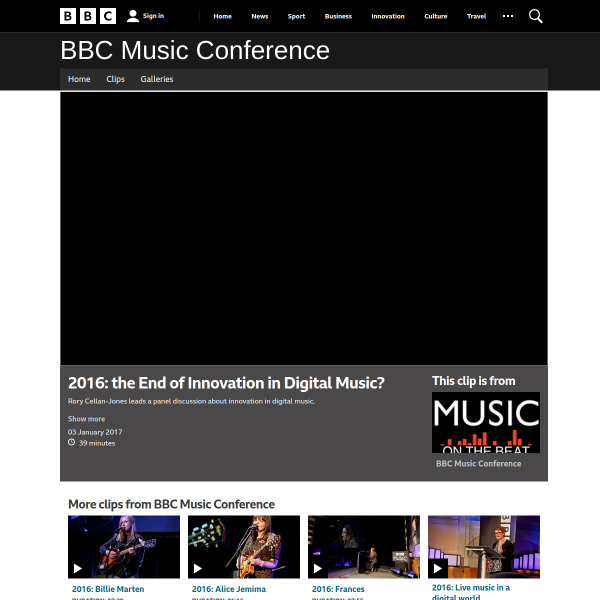 2016: the End of Innovation in Digital Music?, BBC Music Conference - BBC Music