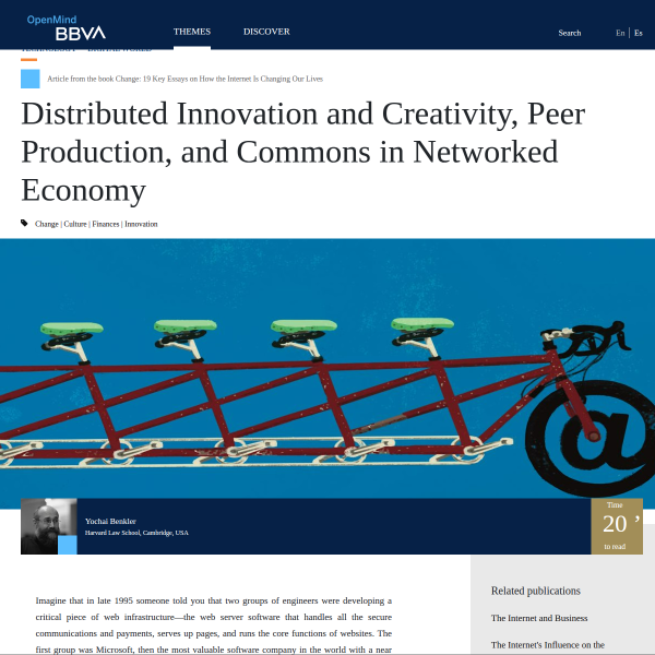 Distributed Innovation and Creativity, Peer Production, and Commons in Networked Economy - OpenMind