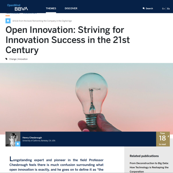 Open Innovation: Striving for Innovation Success in the 21st Century - OpenMind