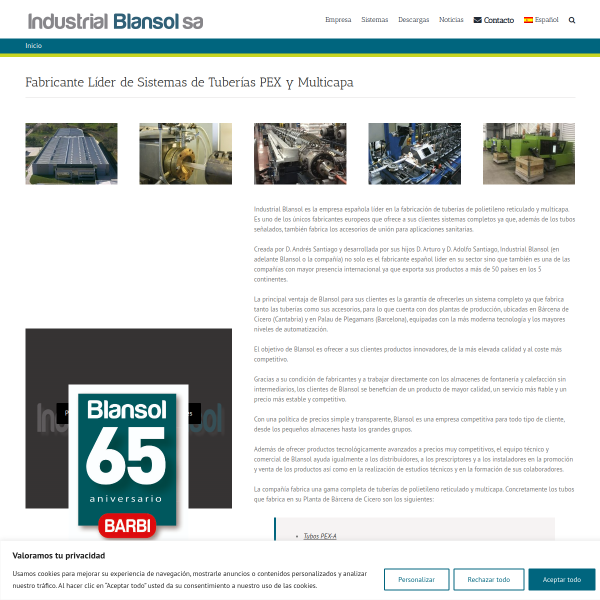 Vista mini Web: https://www.blansol.es