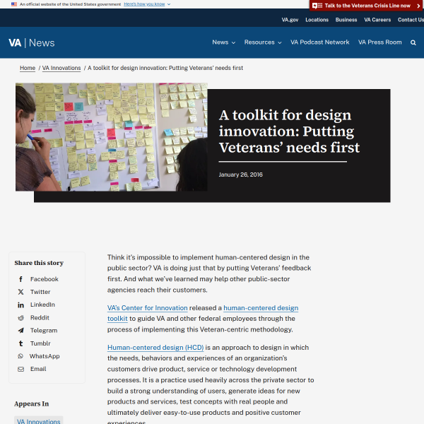 A toolkit for design innovation: Putting Veterans’ needs first - VAntage Point