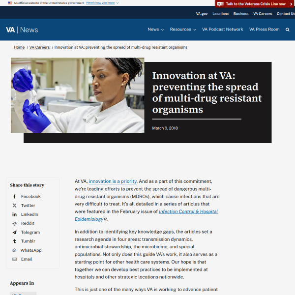 Innovation at VA: preventing the spread of multi-drug resistant organisms - VAntage Point