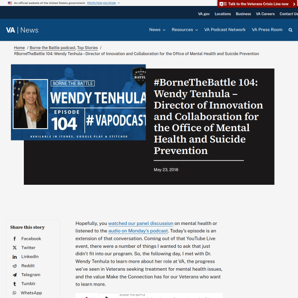 [Podcast] #104: Wendy Tenhula – Director of Innovation and Collaboration for the Office of Mental Health and Suicide Prevention - VAntage Point