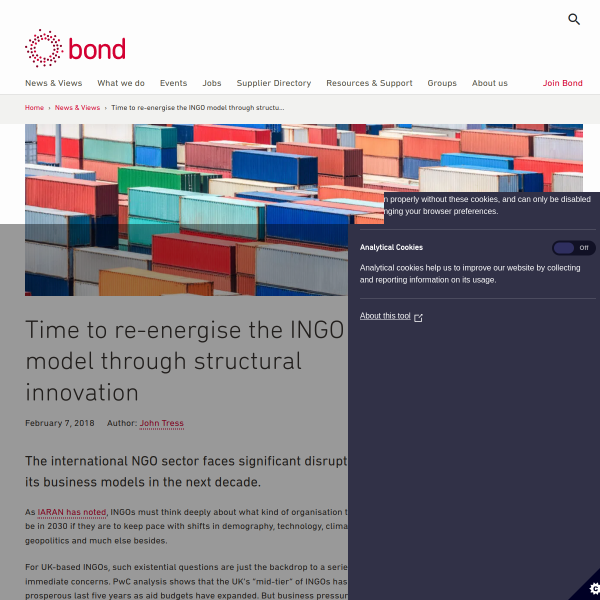 Time to re-energise the INGO model through structural innovation