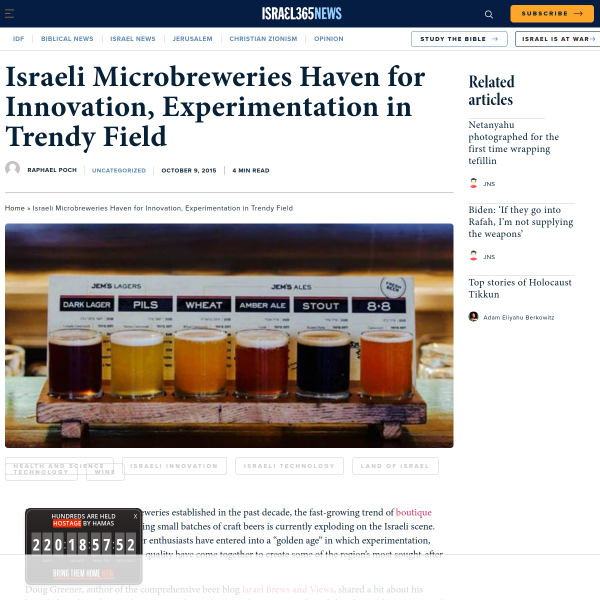 Israeli Microbreweries Haven for Innovation, Experimentation in Trendy Field