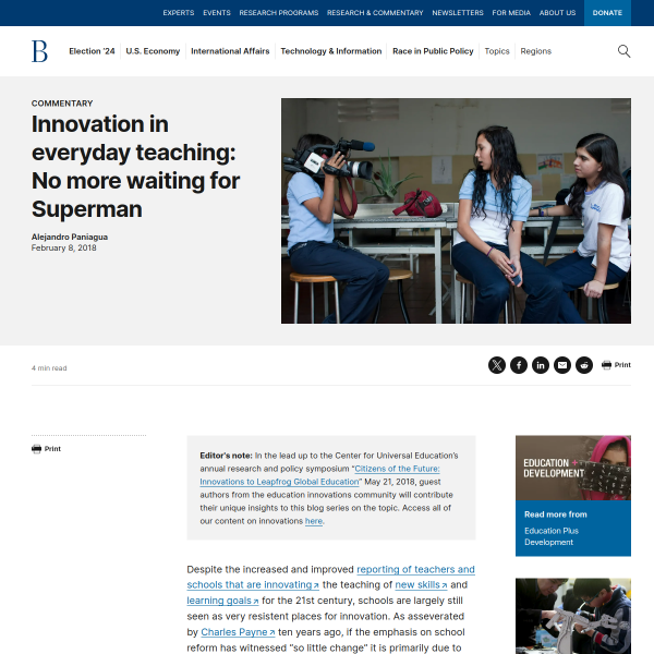 Innovation in everyday teaching: No more waiting for Superman