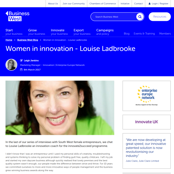 Women in innovation - Louise Ladbrooke