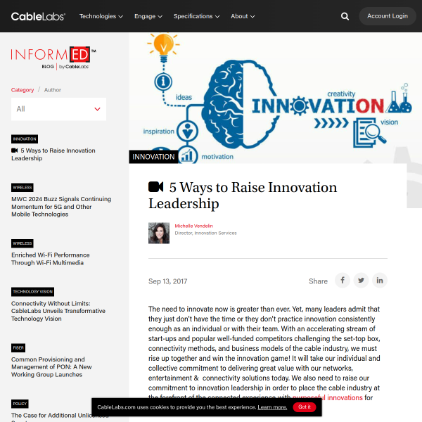 5 Ways to Raise Innovation Leadership - CableLabs