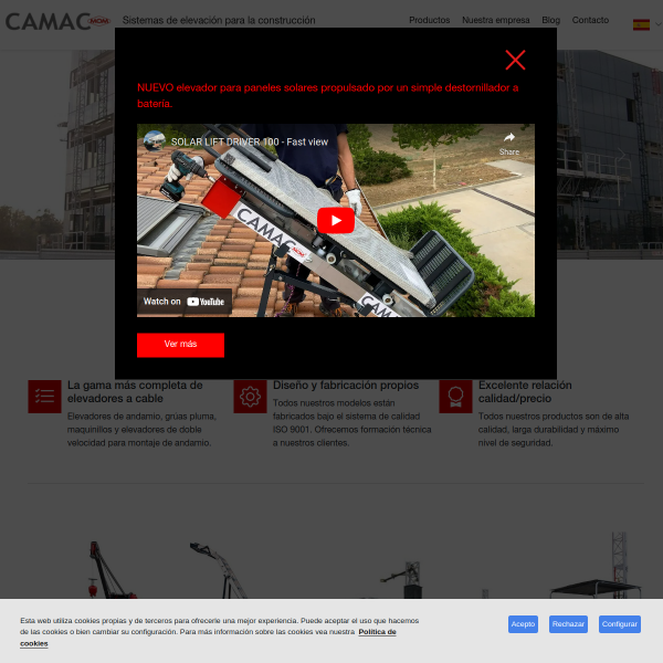 Vista mini Web: https://www.camacsa.com