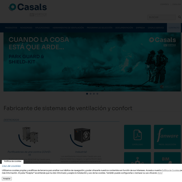 Vista mini Web: https://www.casals.com/es