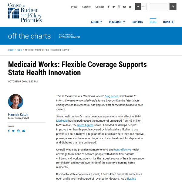 Medicaid Works: Flexible Coverage Supports State Health Innovation
