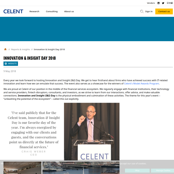 Innovation & Insight Day 2018 - Celent