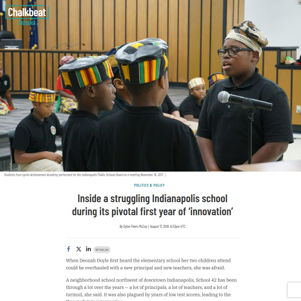 Inside a struggling Indianapolis school during its pivotal first year of ‘innovation’