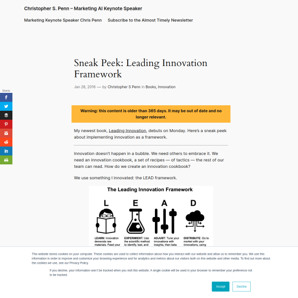 Sneak Peek: Leading Innovation Framework - Christopher S. Penn Marketing Blog