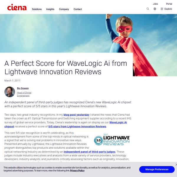 A Perfect Score for WaveLogic Ai from Lightwave Innovation Reviews - Ciena