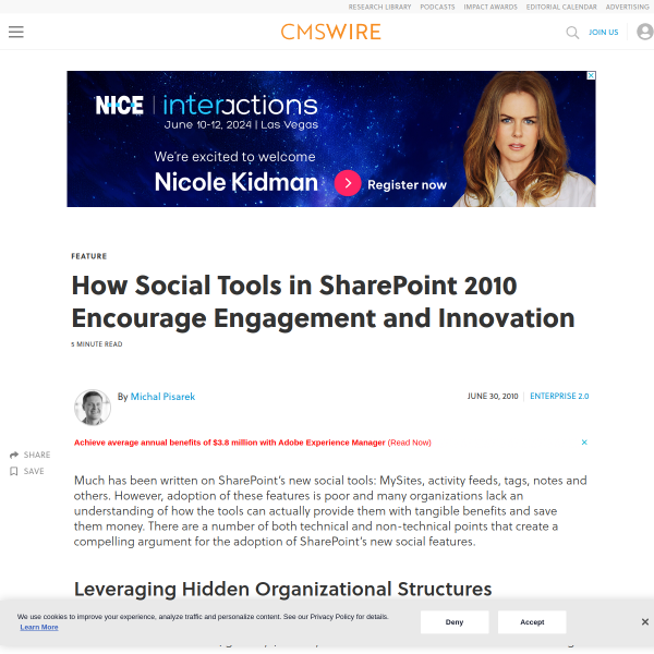 How Social Tools in SharePoint 2010 Encourage Engagement and Innovation