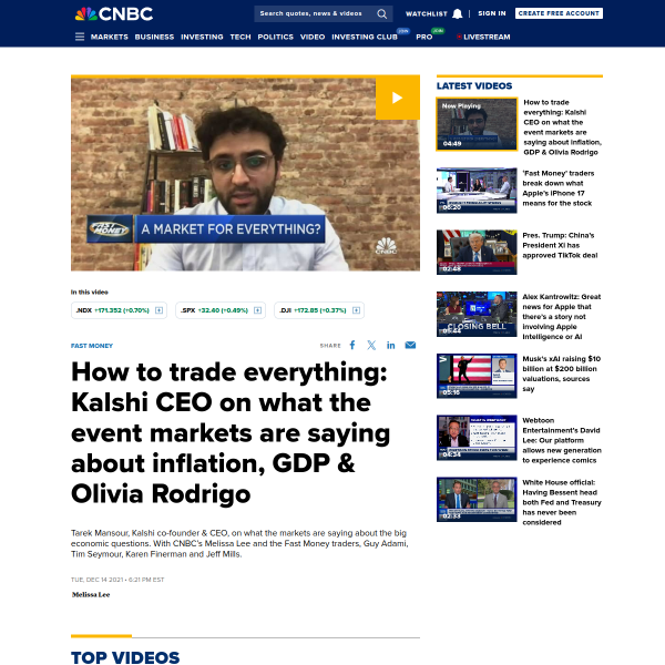 CNBC event markets reflect inflation and GDP illustration
