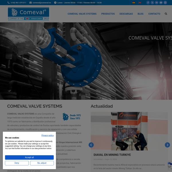 Vista mini Web: https://www.comeval.es