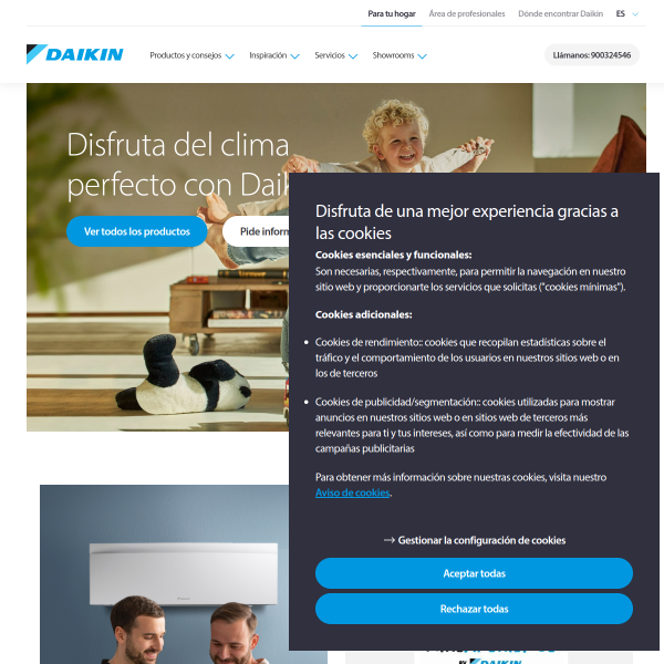 Vista mini Web: https://www.daikin.es/es_es/customers.html